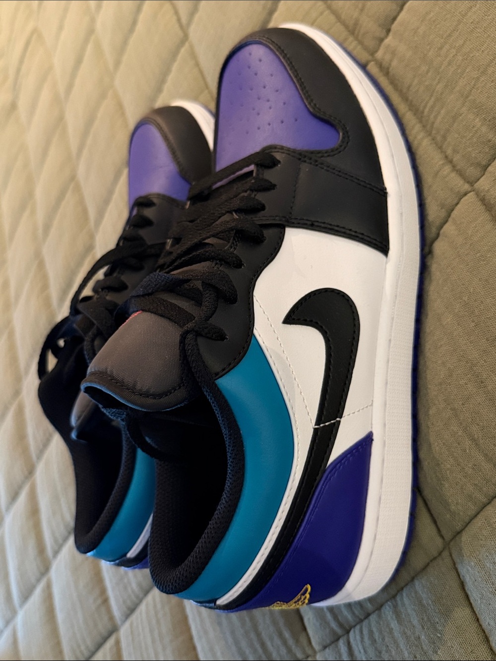 Nike Air Jordan Low-Top Sneakers in Purple, Teal & Black